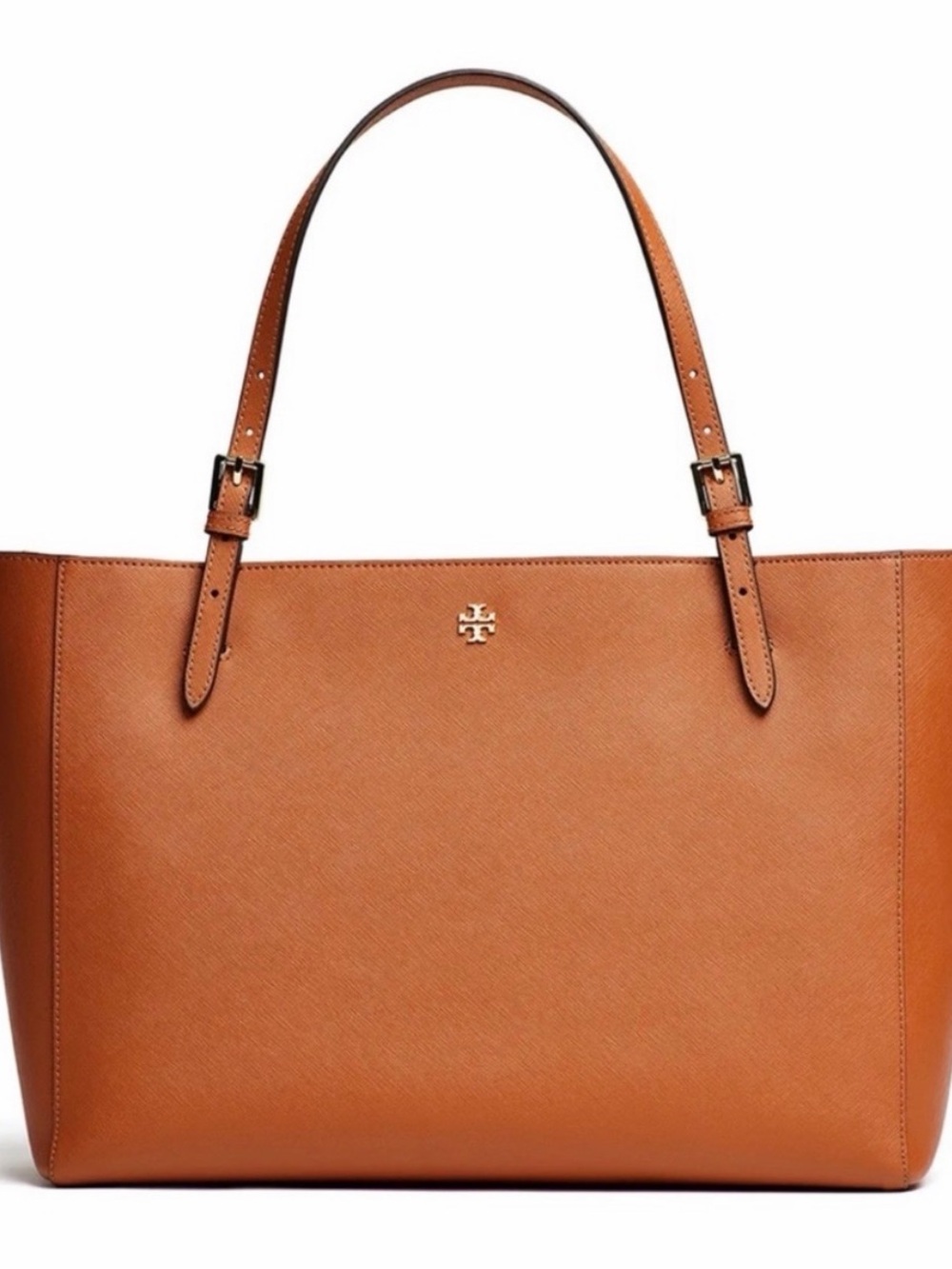 Tory Burch Cognac Leather Saffiano Tote